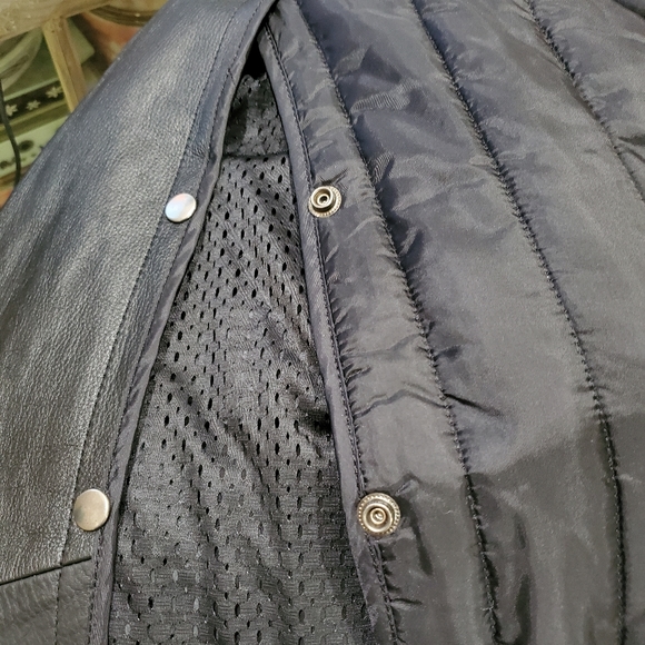 HARLEY-DAVIDSON BLACK LEATHER MOTORCYCLE JACKET HEAVY DUTY MEN SIZE XL - Picture 12 of 16